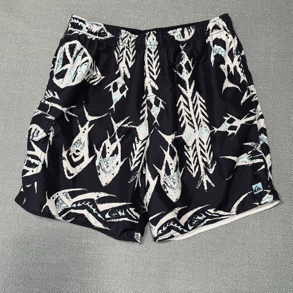 Quicksilver Waterman Collection Fish Print Swim Trunks 30x7